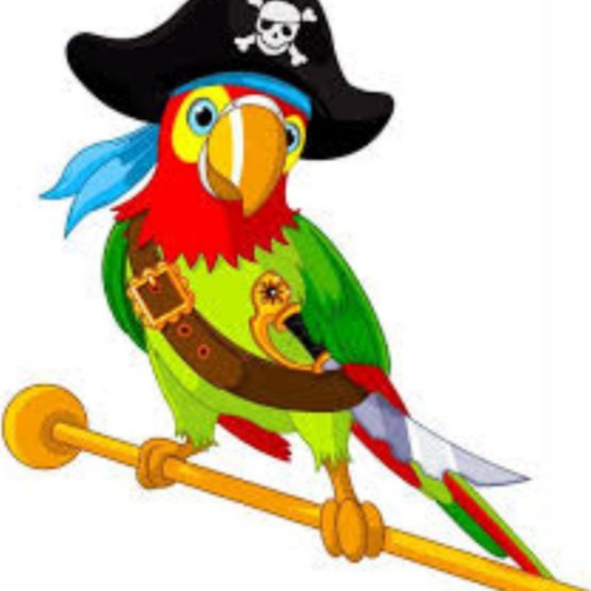 Попугай пиратский мультяшный